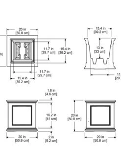 Fairfield Self-Watering Square Planter, 20” X 20” -Garden Care Tools Sales 39618 16V tif