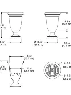 Ellington Self-Watering Urn Planter, 24" -Garden Care Tools Sales 8600110 11V tif