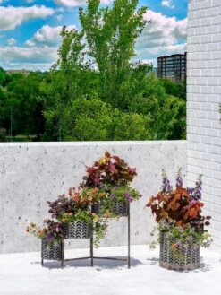 Galvanized Grow Bag Triple Planters With Stand -Garden Care Tools Sales 8609180 0344 tif