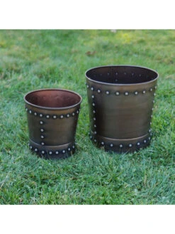 Riveted Planters, Set Of 2 -Garden Care Tools Sales 8610032 01v
