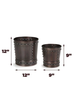 Riveted Planters, Set Of 2 -Garden Care Tools Sales 8610032 03v