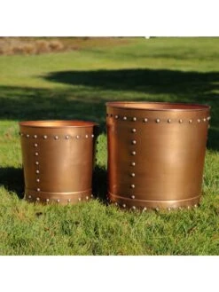 Riveted Planters, Set Of 2 -Garden Care Tools Sales 8610081 03v