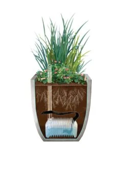 Self-Watering LavaStone® Modern Rectangle -Garden Care Tools Sales 8610250 SWInsert art 8inSq tif 1