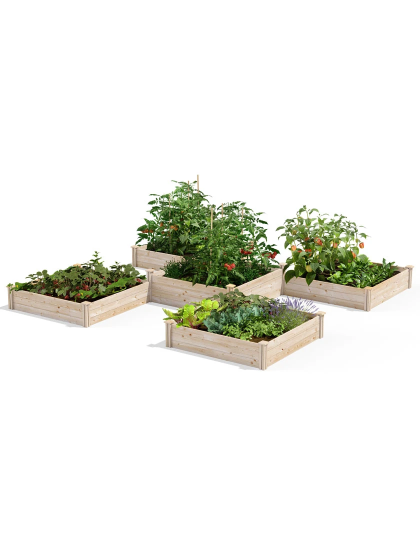 2-Tier Pine Raised Garden Bed, 80 Sqft.12'x12' 3 2-Tier Pine Raised Garden Bed, 80 Sqft.12'x12'