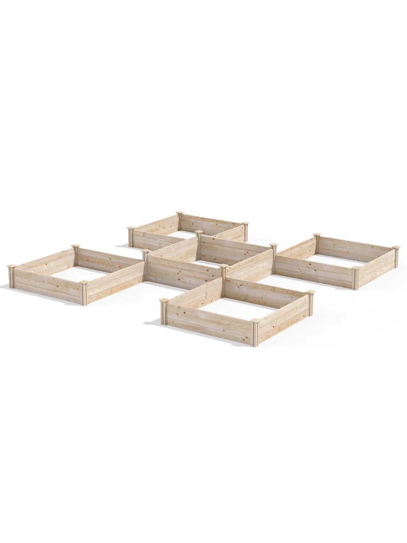 2-Tier Pine Raised Garden Bed, 80 Sqft.12'x12' 4 2-Tier Pine Raised Garden Bed, 80 Sqft.12'x12' - Image 2