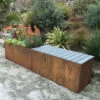 Nice Corten Trough Planters With Bench Top -Garden Care Tools Sales 8612399 03v