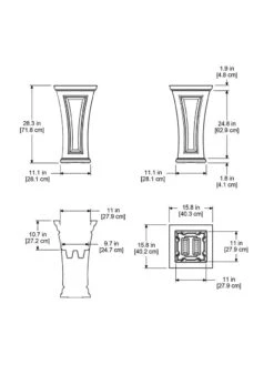 Cambridge Tall Planter, 28" Height -Garden Care Tools Sales 8613524 04V 3 4