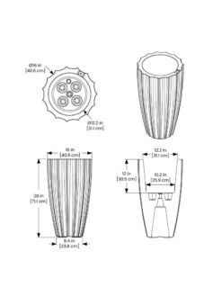 Sedona Tall Planter, 28" Height 12 Sedona Tall Planter, 28" Height -Garden Care Tools Sales 8613525 10V 3 4