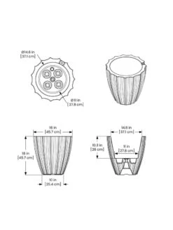 Sedona Round Planter, 18" Diameter -Garden Care Tools Sales 8613526 07V 3 4